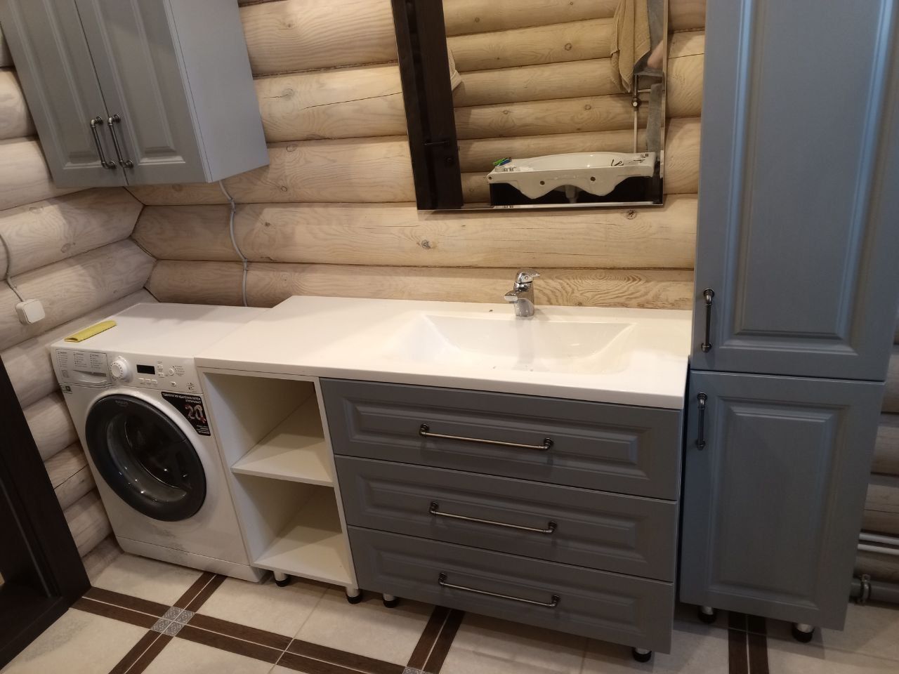 Комплект ванную с фасадом эмаль с фрезеровкой фасада